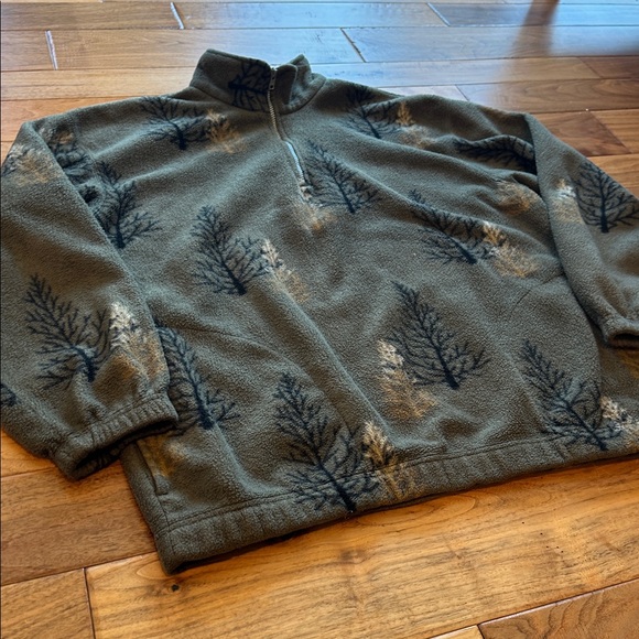 Vtg Faded Glory all over design 1/4 zip fleece pullover Sz large - Picture 5 of 5